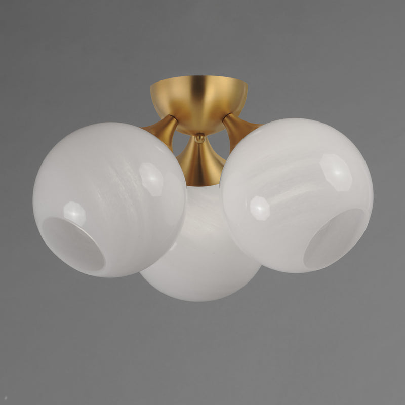 Maxim 21225MRNAB Neve 3 Light Semi Flush | Natural Aged Brass