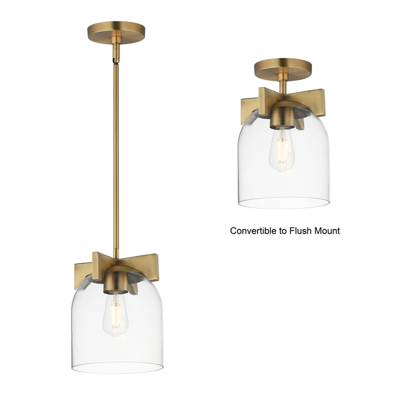 Maxim 21230CLNAB Scoop 1 Light Pendant/Flush Mount | Natural Aged Brass