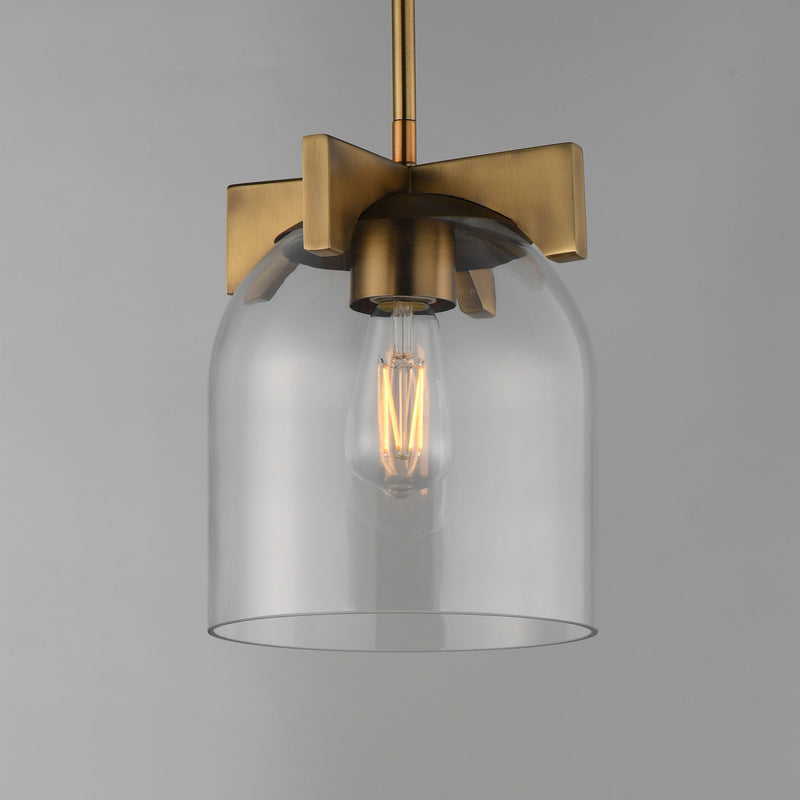 Maxim 21230CLNAB Scoop 1 Light Pendant/Flush Mount | Natural Aged Brass