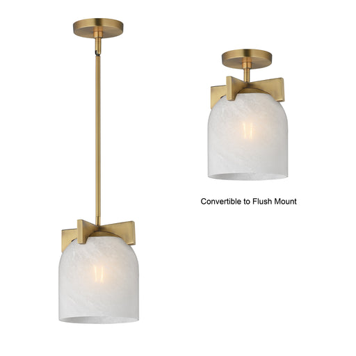 Maxim 21230MRNAB Scoop 1 Light Pendant/Flush Mount | Natural Aged Brass