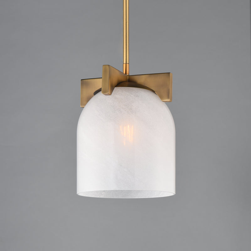 Maxim 21230MRNAB Scoop 1 Light Pendant/Flush Mount | Natural Aged Brass