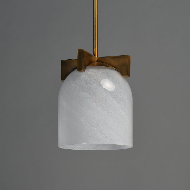 Maxim 21230MRNAB Scoop 1 Light Pendant/Flush Mount | Natural Aged Brass