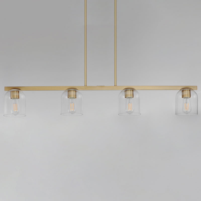 Maxim 21236CLNAB Scoop 4 Light Linear Pendant | Natural Aged Brass