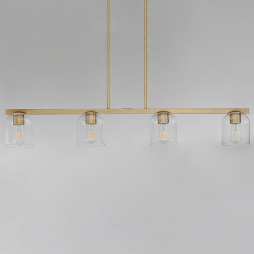 Maxim 21236CLNAB Scoop 4 Light Linear Pendant | Natural Aged Brass