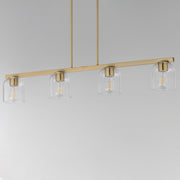 Maxim 21236CLNAB Scoop 4 Light Linear Pendant | Natural Aged Brass