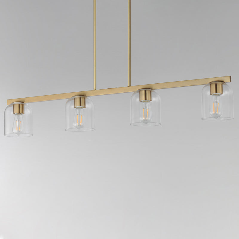 Maxim 21236CLNAB Scoop 4 Light Linear Pendant | Natural Aged Brass