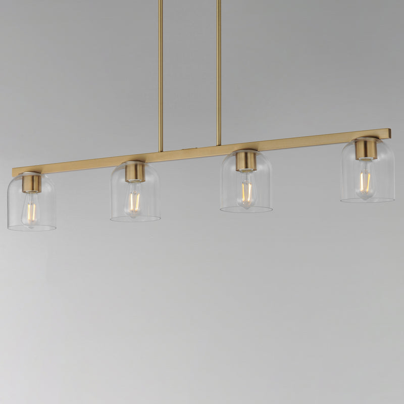 Maxim 21236CLNAB Scoop 4 Light Linear Pendant | Natural Aged Brass