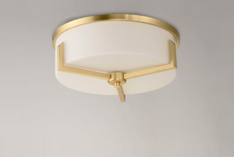 Maxim 21280SWSBR Dart 3 Light Flush Mount | Satin Brass