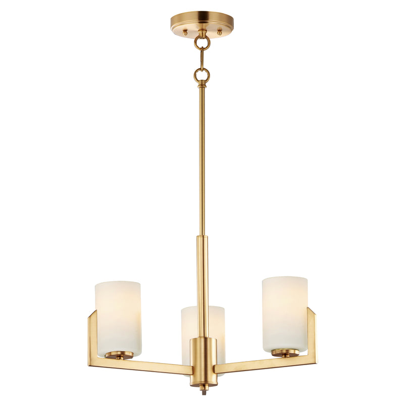 Maxim 21285SWSBR Dart 3 Light Chandelier | Satin Brass
