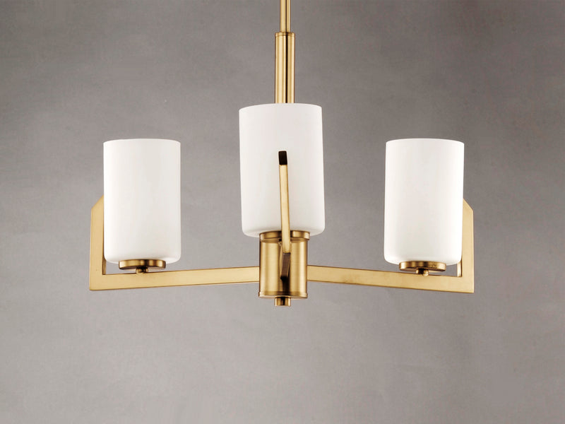 Maxim 21285SWSBR Dart 3 Light Chandelier | Satin Brass