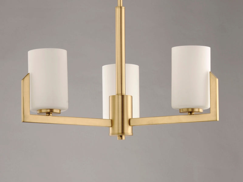 Maxim 21285SWSBR Dart 3 Light Chandelier | Satin Brass