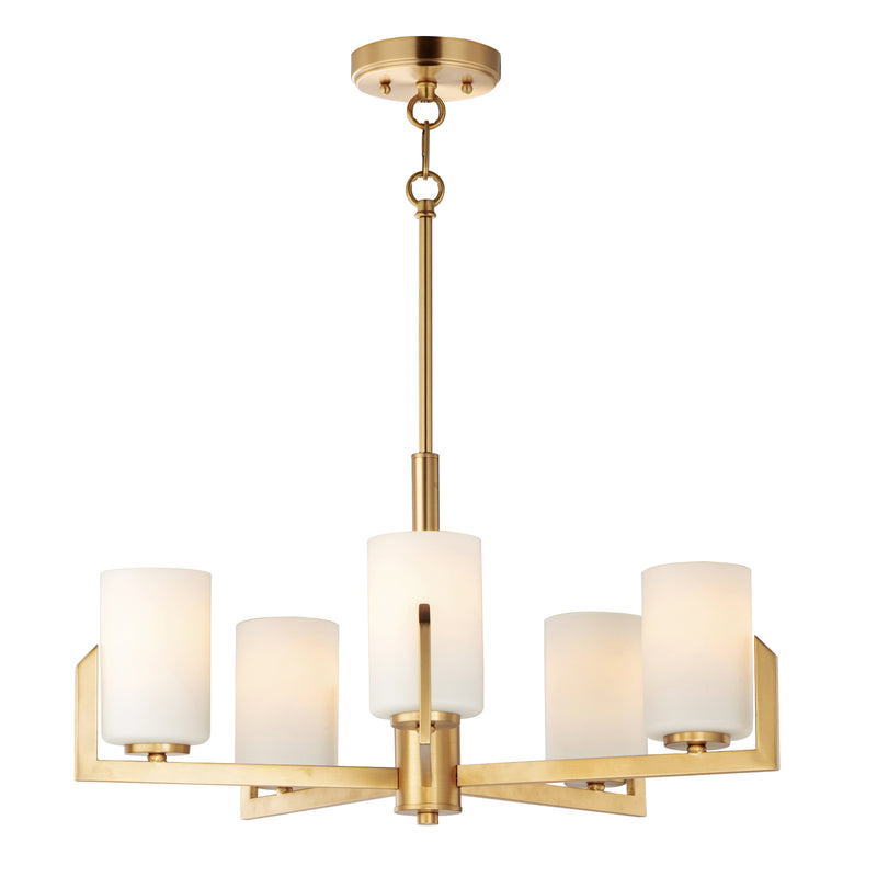 Maxim 21286SWSBR Dart 5 Light Chandelier | Satin Brass