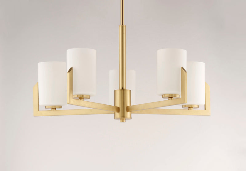 Maxim 21286SWSBR Dart 5 Light Chandelier | Satin Brass