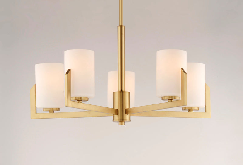 Maxim 21286SWSBR Dart 5 Light Chandelier | Satin Brass