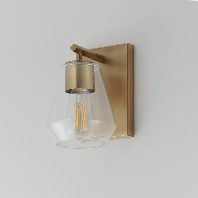 Maxim 21331CLNAB Geode 1 Light Sconce | Natural Aged Brass