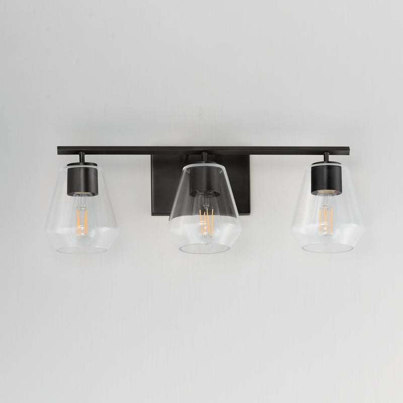 Maxim 21333CLBK Geode 3 Light Bath Vanity | Black