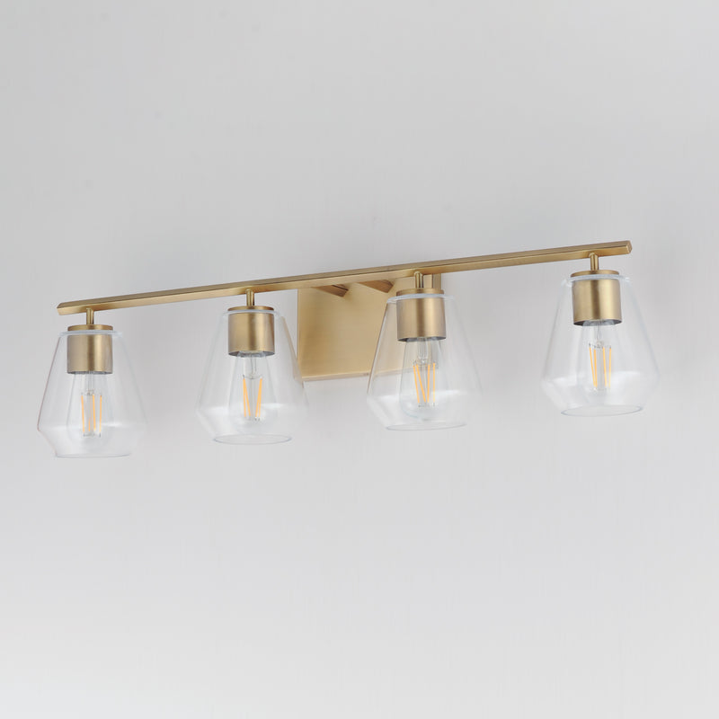 Maxim 21334CLNAB Geode 4 Light Bath Vanity | Natural Aged Brass
