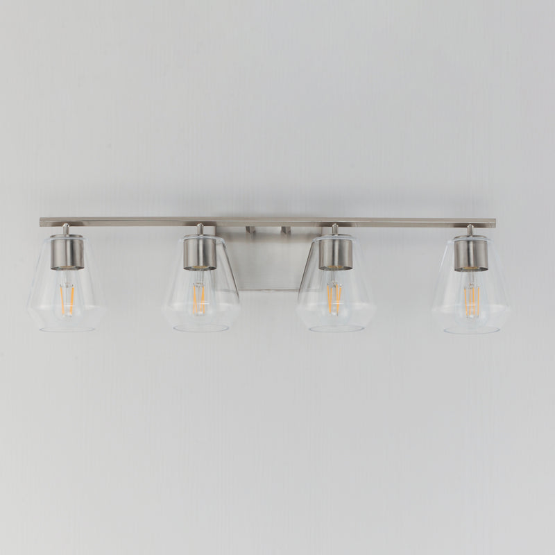 Maxim 21334CLSN Geode 4 Light Bath Vanity | Satin Nickel
