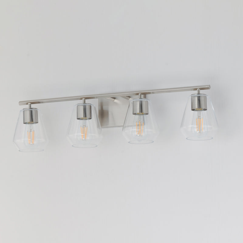 Maxim 21334CLSN Geode 4 Light Bath Vanity | Satin Nickel