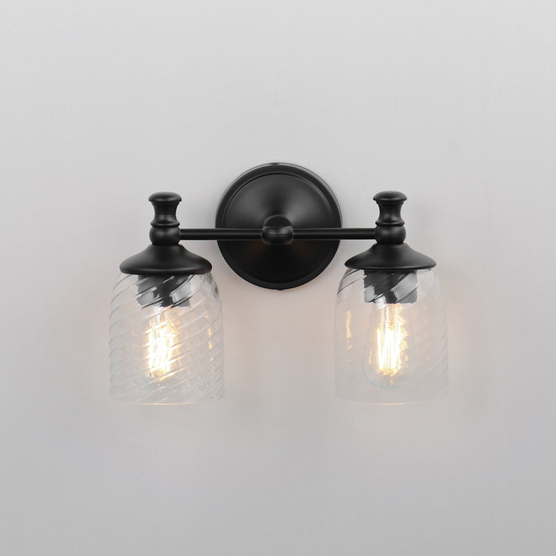 Maxim 21352CRBK Swirl 2 Light Wall Sconce | Black