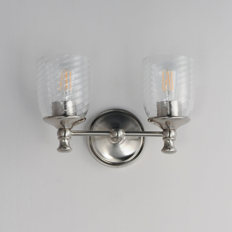 Maxim 21352CRSN Swirl 2 Light Wall Sconce | Satin Nickel
