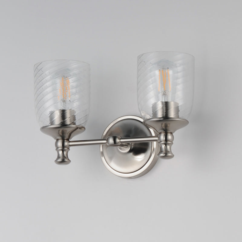 Maxim 21352CRSN Swirl 2 Light Wall Sconce | Satin Nickel