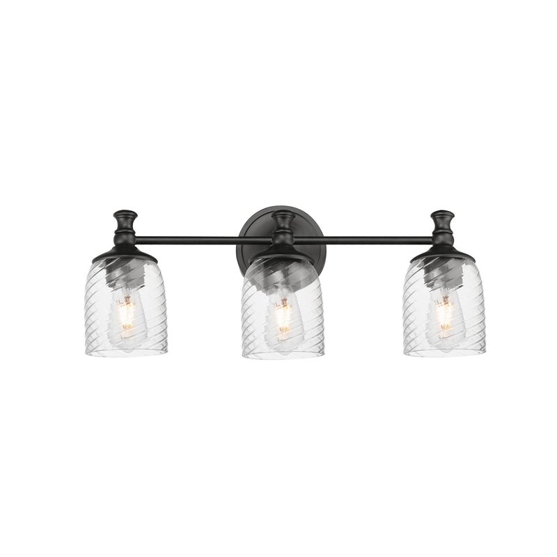 Maxim 21353CRBK Swirl 3 Light Bath Vanity | Black