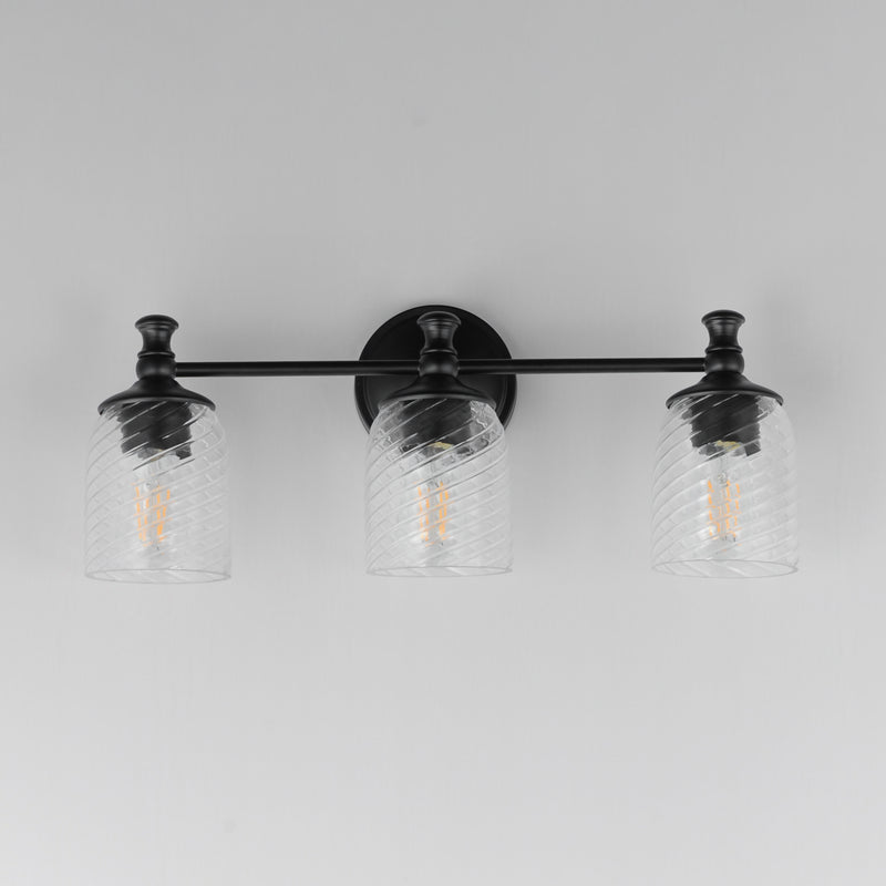Maxim 21353CRBK Swirl 3 Light Bath Vanity | Black