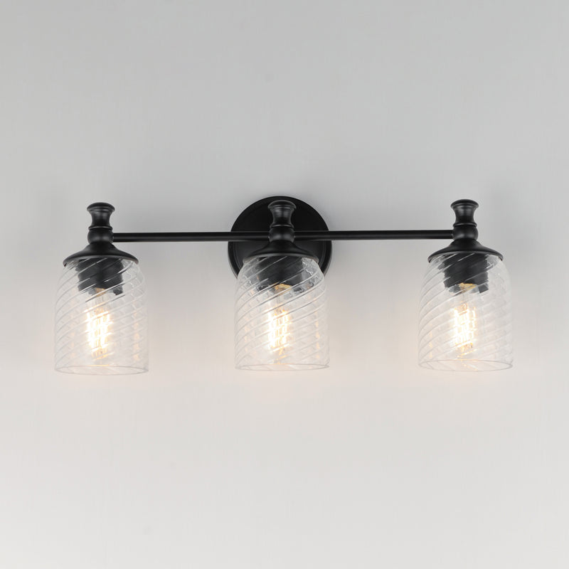 Maxim 21353CRBK Swirl 3 Light Bath Vanity | Black