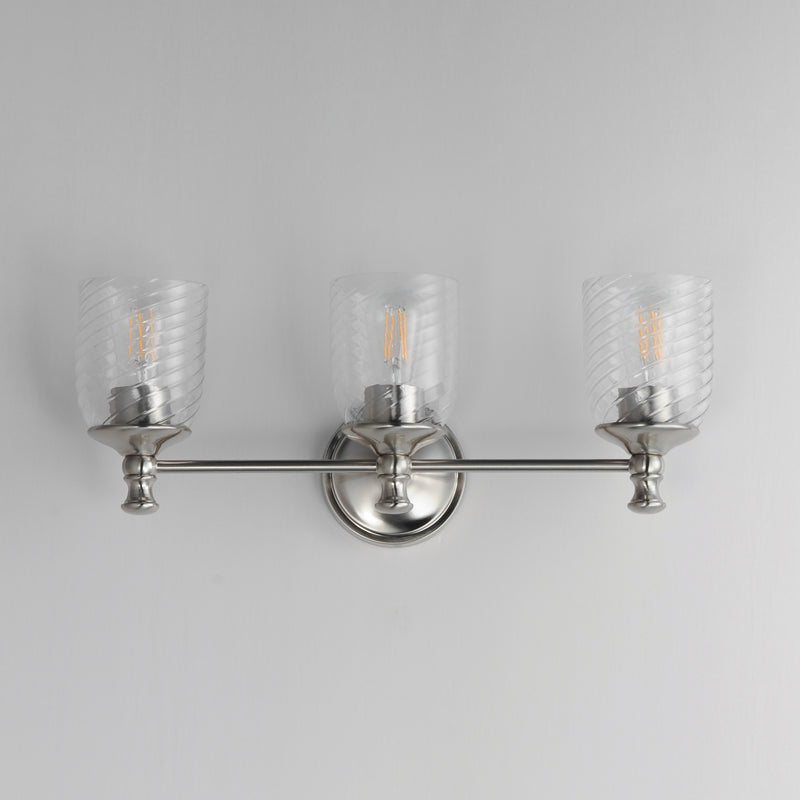 Maxim 21353CRSN Swirl 3 Light Bath Vanity | Satin Nickel