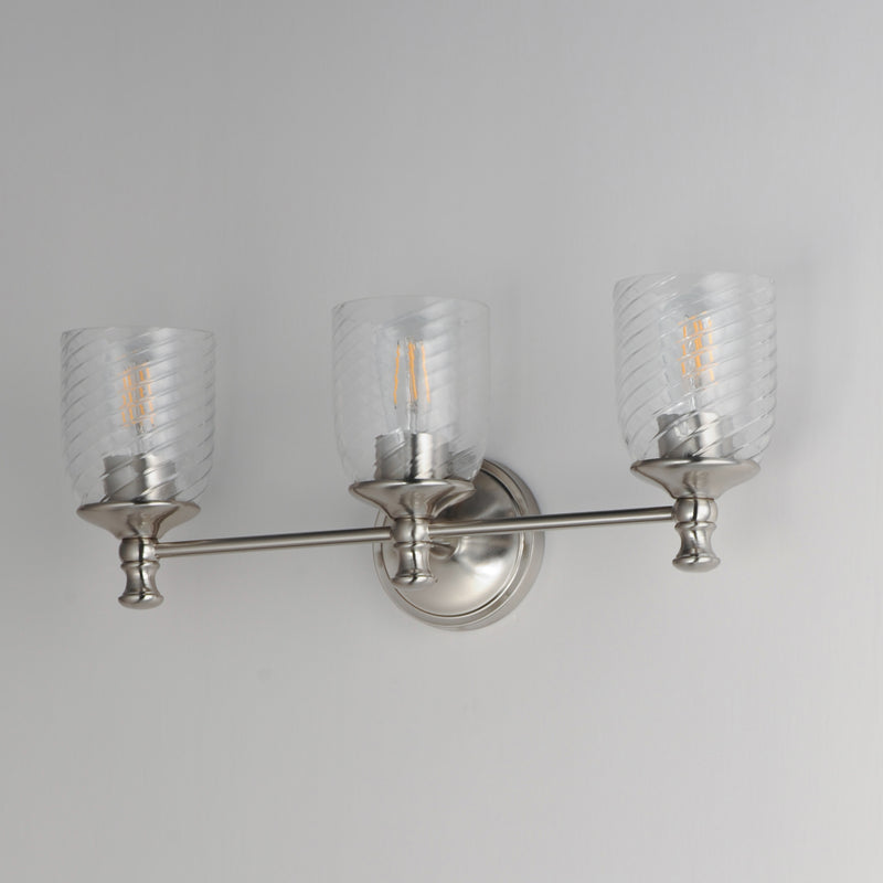 Maxim 21353CRSN Swirl 3 Light Bath Vanity | Satin Nickel
