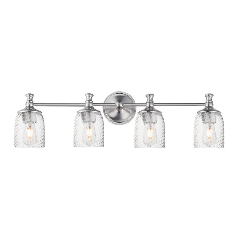 Maxim 21354CRSN Swirl 4 Light Bath Vanity | Satin Nickel