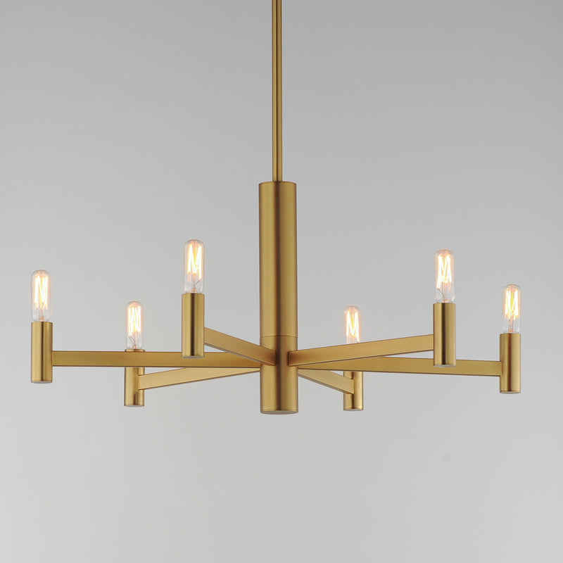 Maxim 21366NAB Emana 6 Light Chandelier | Natural Aged Brass