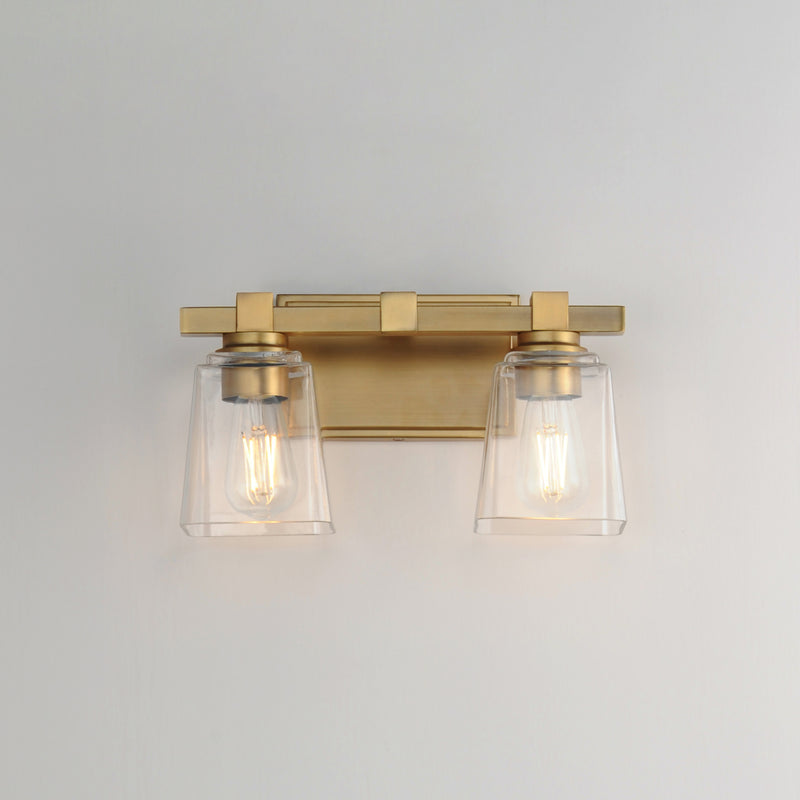 Maxim 21382CLNAB Cubos 2 Light Wall Sconce | Natural Aged Brass