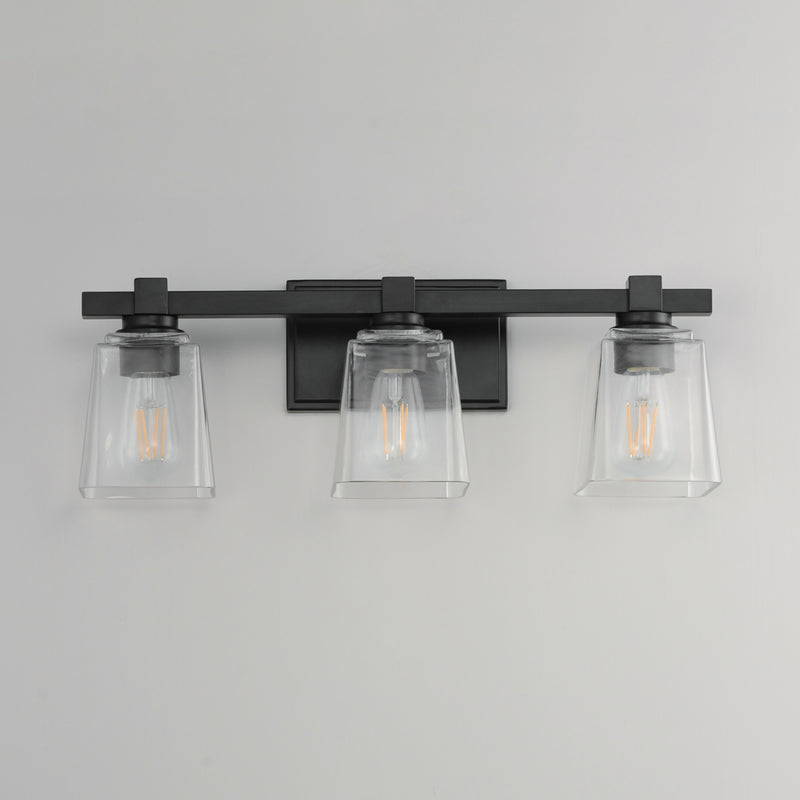 Maxim 21383CLBK Cubos 3 Light Bath Vanity | Black