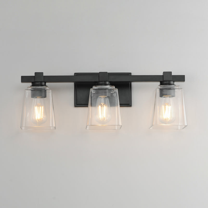 Maxim 21383CLBK Cubos 3 Light Bath Vanity | Black