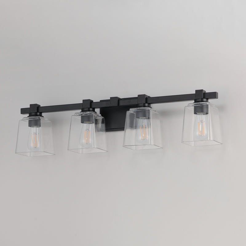 Maxim 21384CLBK Cubos 4 Light Bath Vanity | Black