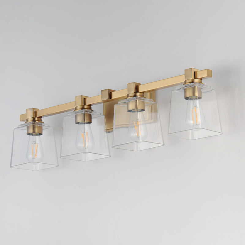 Maxim 21384CLNAB Cubos 4 Light Bath Vanity | Natural Aged Brass