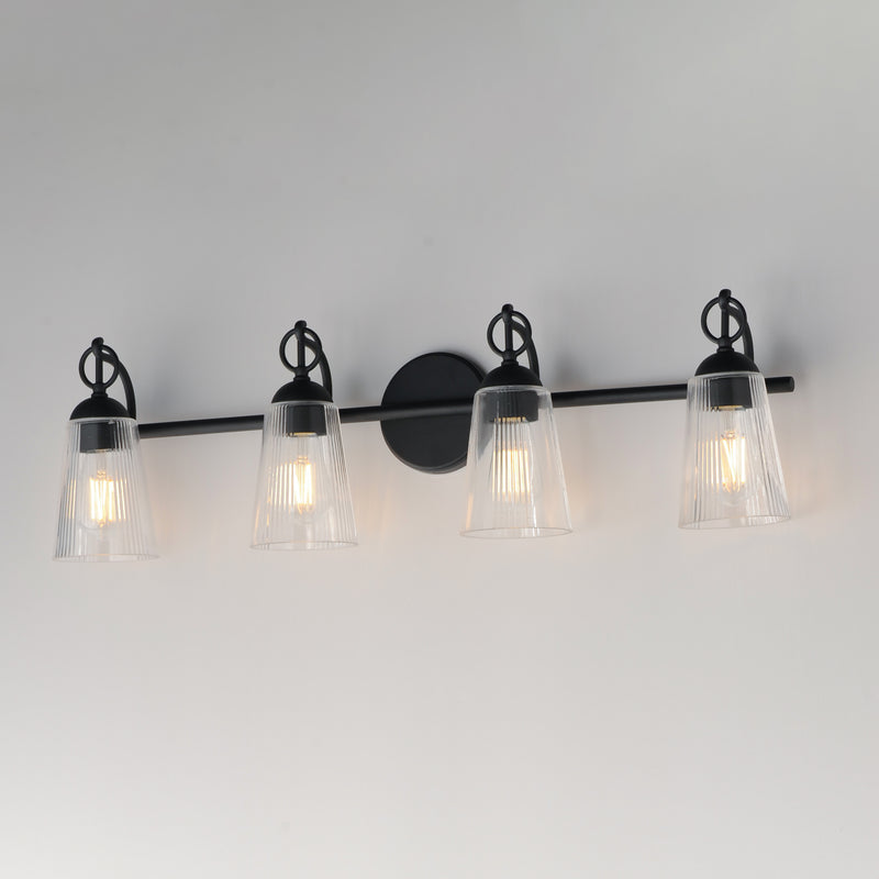 Maxim 21394CLBK Jackson Hole 4 Light Bath Vanity | Black