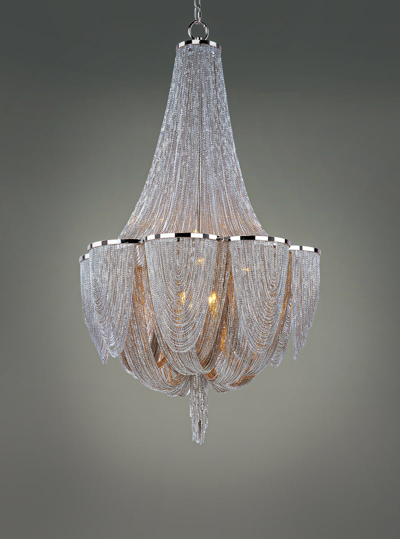 Maxim 21465NKPN Chantilly 10 Light Chandelier | Polished Nickel