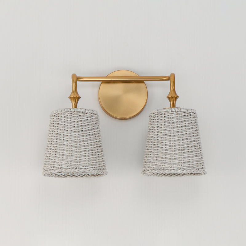 Maxim 21482WWTNAB Baja 2 Light Sconce | Natural Aged Brass