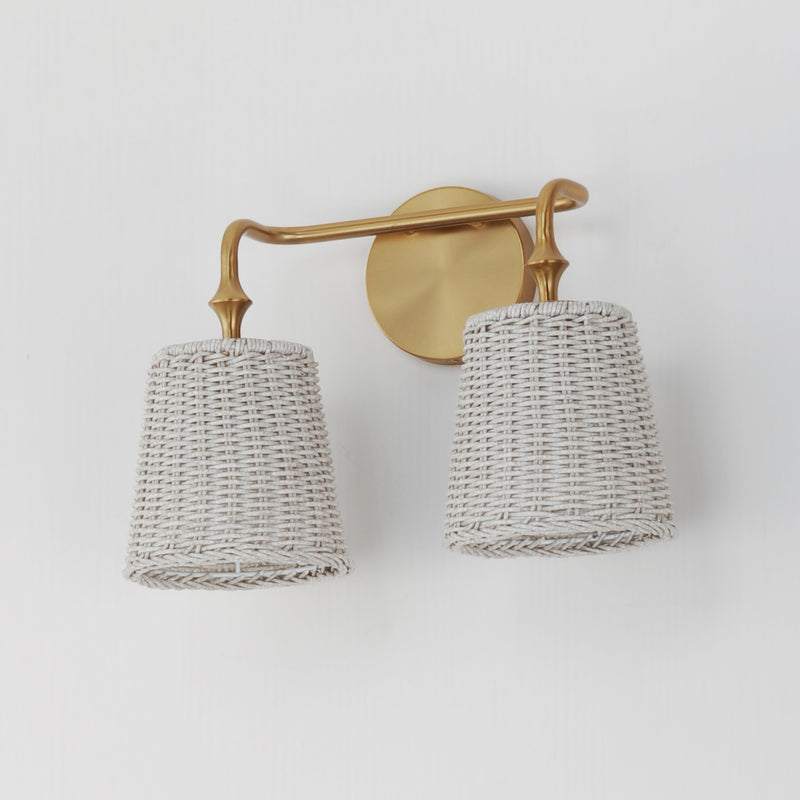 Maxim 21482WWTNAB Baja 2 Light Sconce | Natural Aged Brass