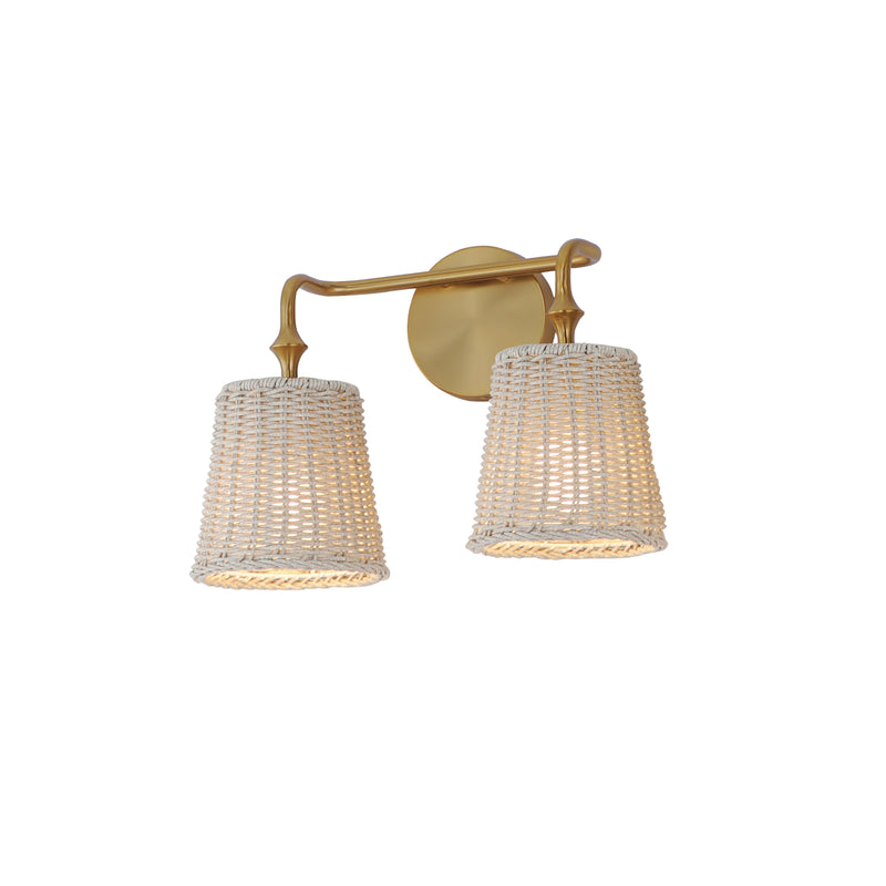 Maxim 21482WWTNAB Baja 2 Light Sconce | Natural Aged Brass