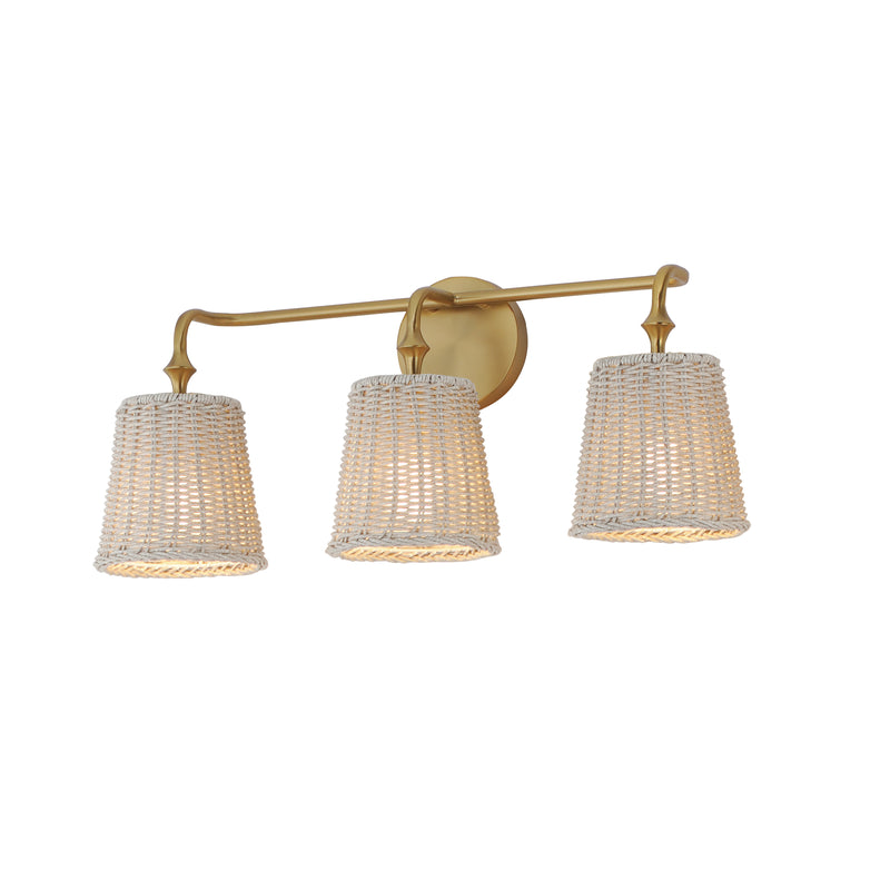 Maxim 21483WWTNAB Baja 3 Light Bath Vanity | Natural Aged Brass