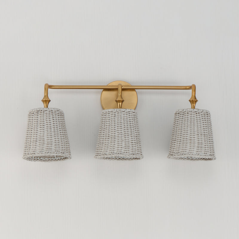 Maxim 21483WWTNAB Baja 3 Light Bath Vanity | Natural Aged Brass