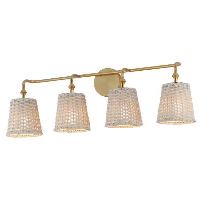 Maxim 21484WWTNAB Baja 4 Light Bath Vanity | Natural Aged Brass