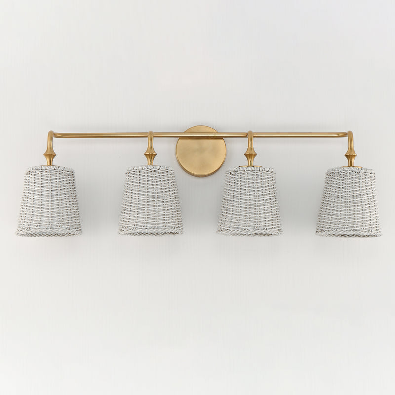 Maxim 21484WWTNAB Baja 4 Light Bath Vanity | Natural Aged Brass