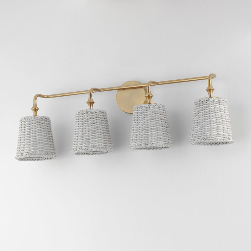 Maxim 21484WWTNAB Baja 4 Light Bath Vanity | Natural Aged Brass