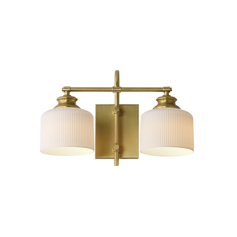 Maxim 21492WTNAB Bisque 2 Light Wall Sconce | Natural Aged Brass
