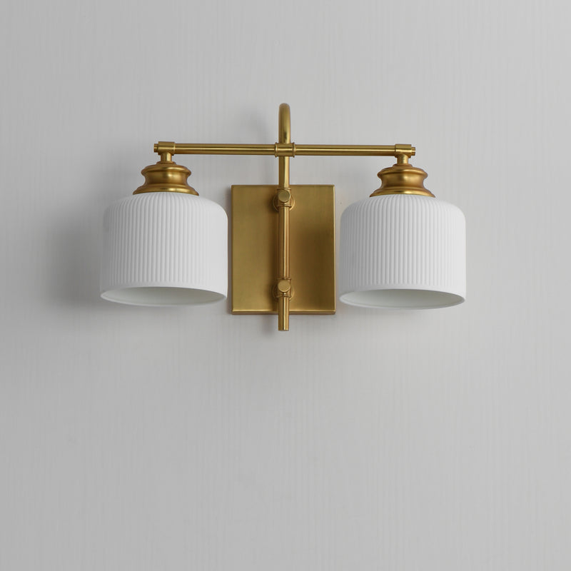 Maxim 21492WTNAB Bisque 2 Light Wall Sconce | Natural Aged Brass